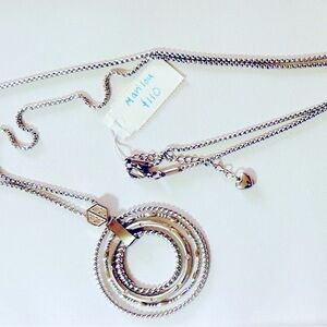 Intricate Marilou Silver Concentric Pendant Necklace - New